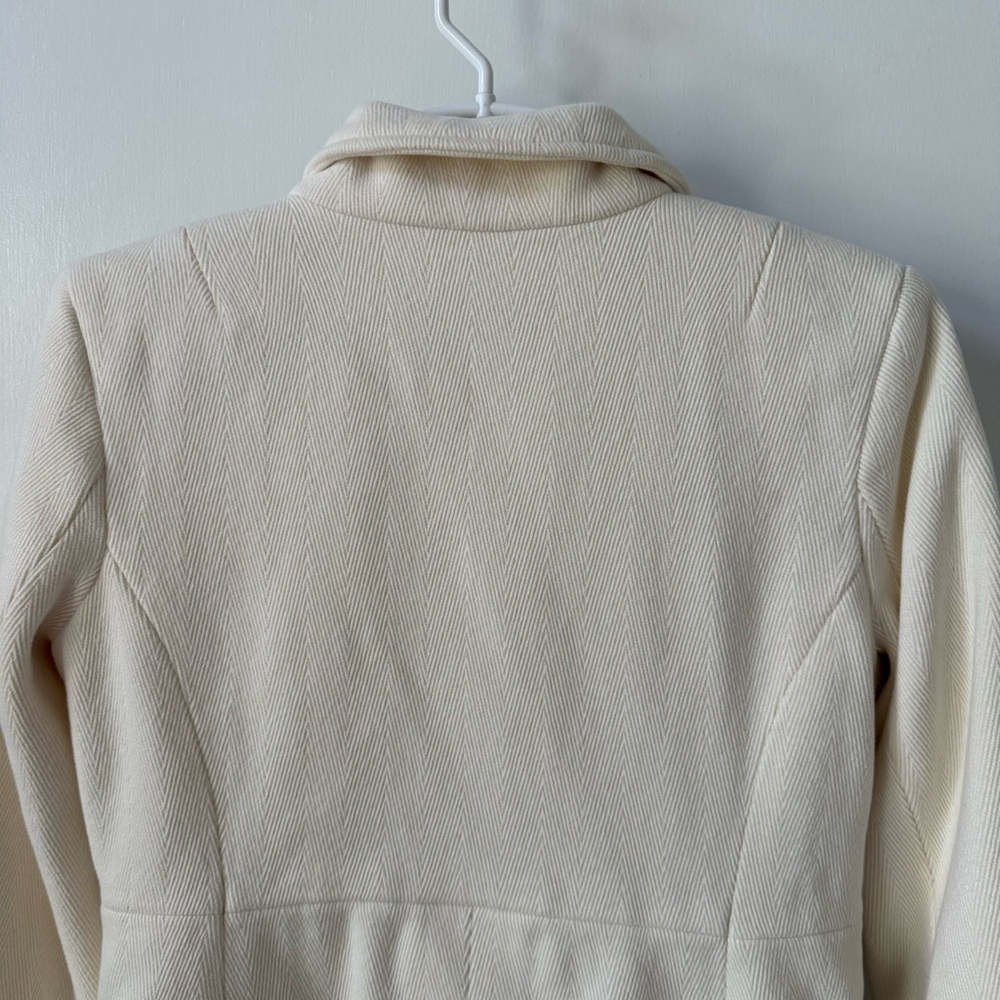 Y2K Classic Old Navy Fully Lined Cream Peacoat Italian Wool Blend - Picture 7 of 15